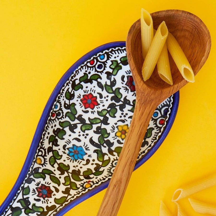 Ceramic Palestine Floral Spoon Rest