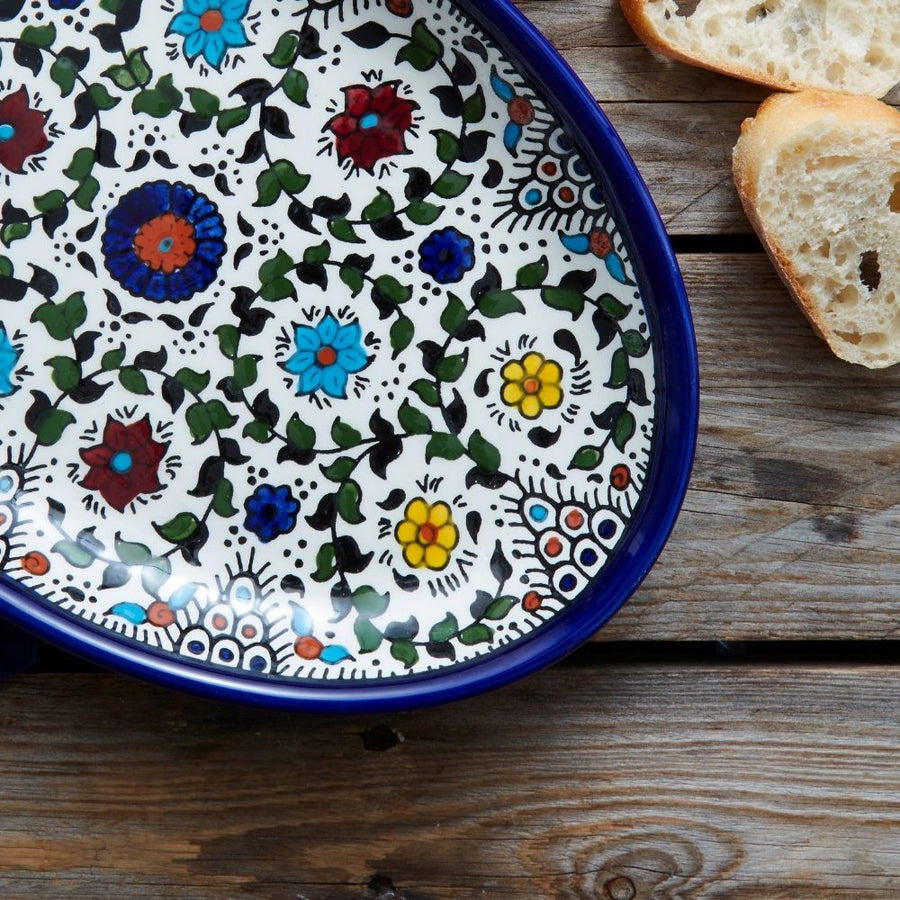 Ceramic Palestine Floral Oval Dish