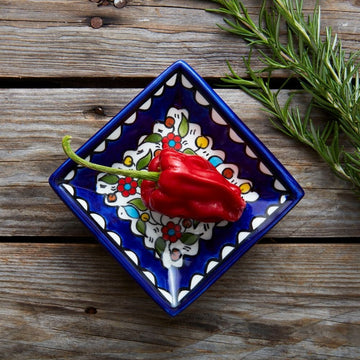 Ceramic Palestine Blue Floral Pickle Dish