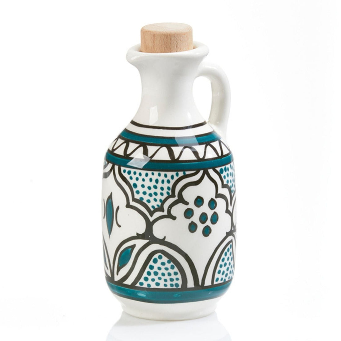 Ceramic Paletine Teal Black Oil Vinegar Dispenser