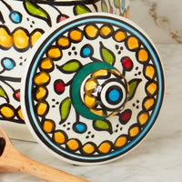 Ceramic Large Palestine Colorful Vine Canister Set