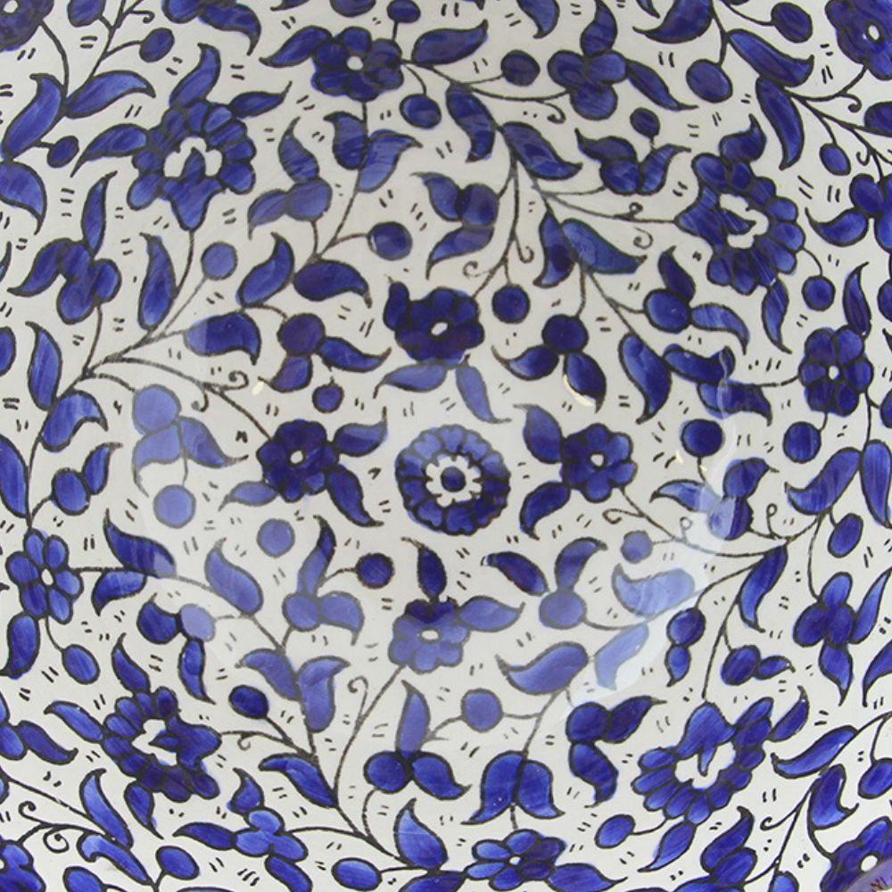 Ceramic Palestine Blue Floral Serving Deep Bowl Set