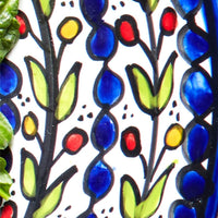 Ceramic Palestine Blue Colorful Vine Jumbo Bowl