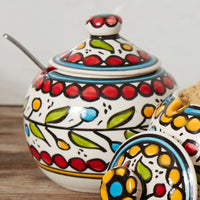 Ceramic Small Palestine Colorful Vine Canister Set