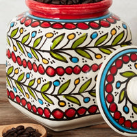 Ceramic Large Palestine Red Canister