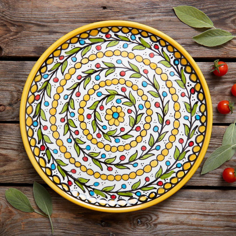 Ceramic Palestine Colorful Vine Dinner Plates Set