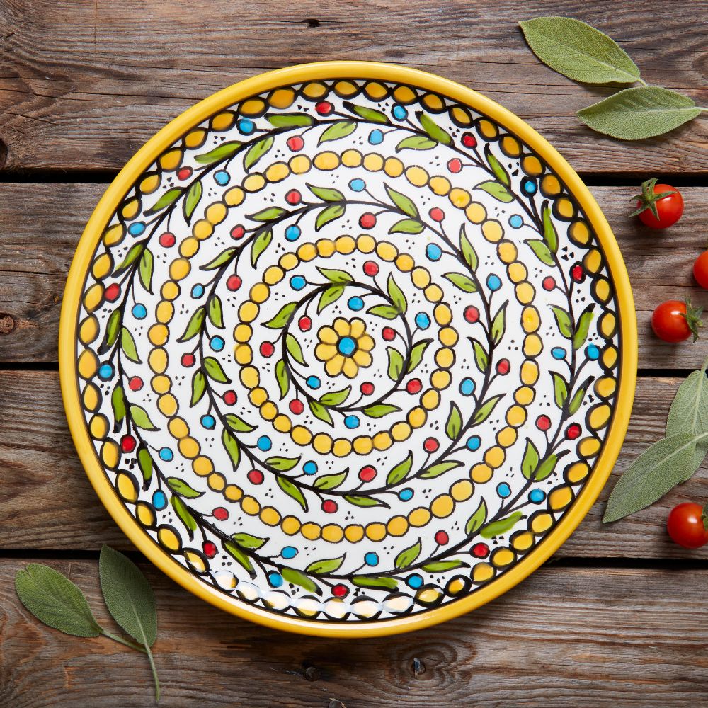 Ceramic Palestine Yellow Dinner Plate