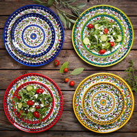 Ceramic Palestine Colorful Vine Green Salad Plate