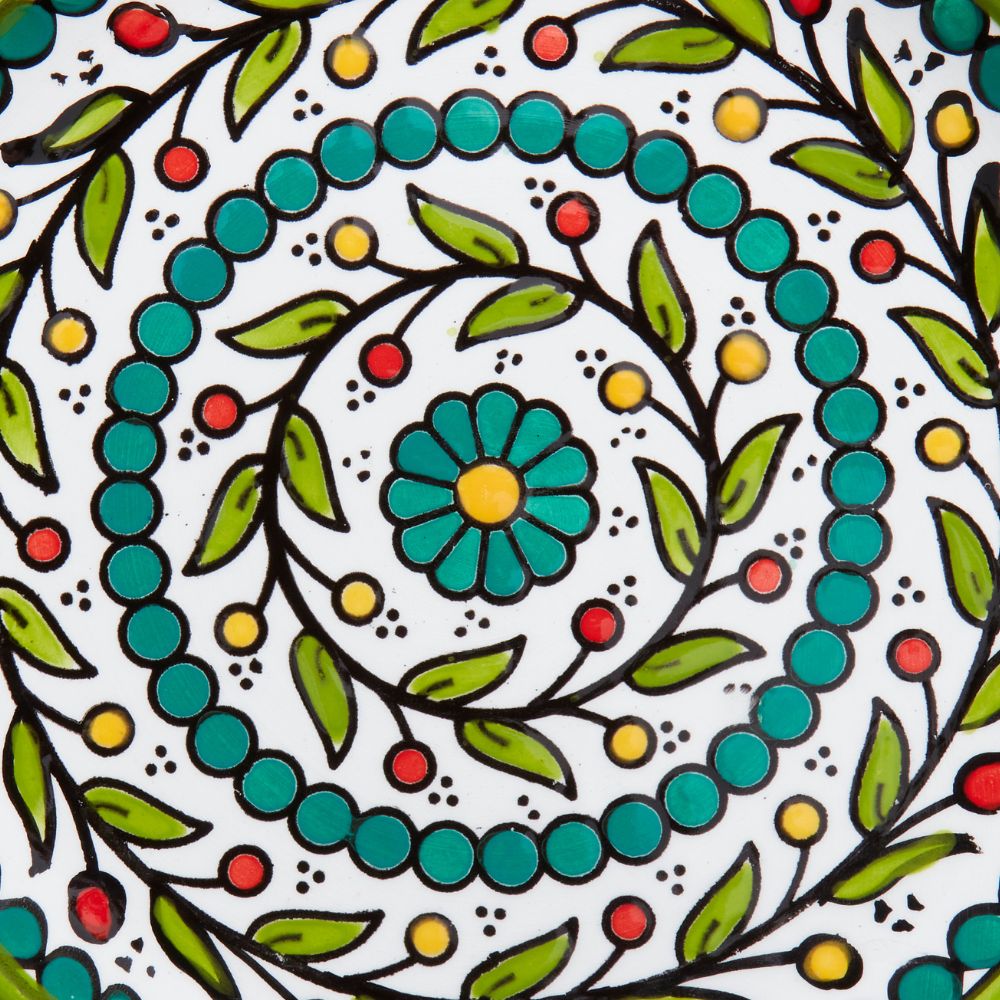 Palestinian Plate Ceramic Palestine Colorful Vine Green Salad Plate – Artisan Variety