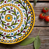Ceramic Palestine Colorful Vine Yellow Salad Plate