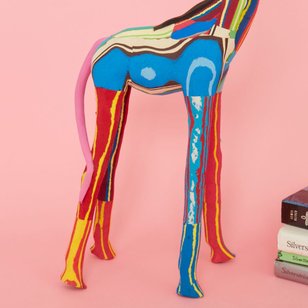 Tall Recycled Flip Flop Giraffe Figurine