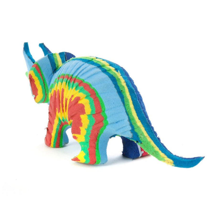 Small Recycled Flip Flop Triceratops Dinosaur Figurine