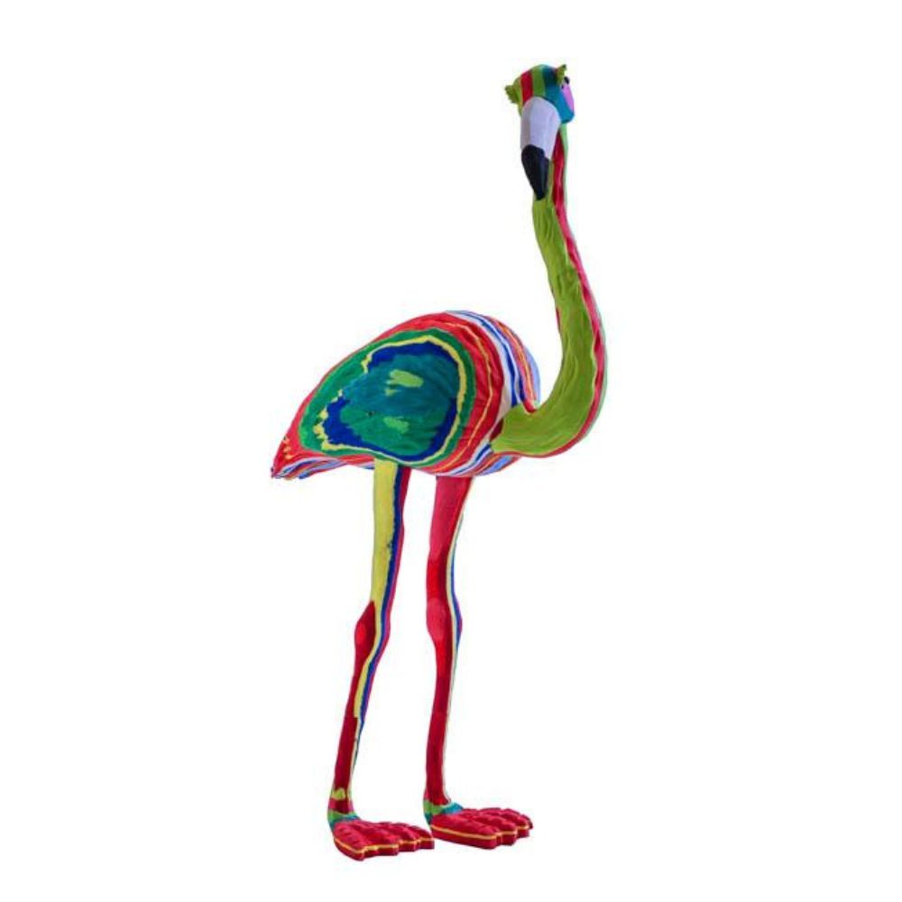 Tall Recycled Flip Flop Flamingo Figurine