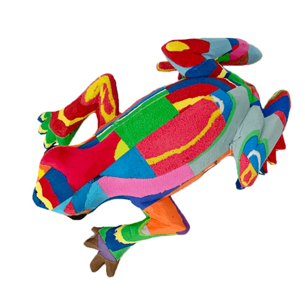 Small Recycled Flip Flop Frog Figurine