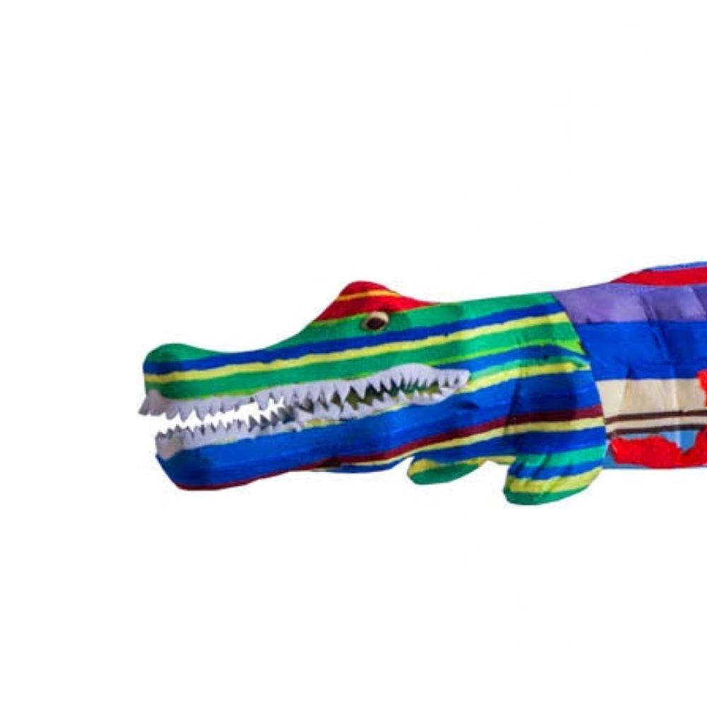Large Recycled Flip Flop Alligator Figurine