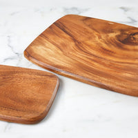 Philippines Hand Carved Natural Acacia Wood Cutting Board Set