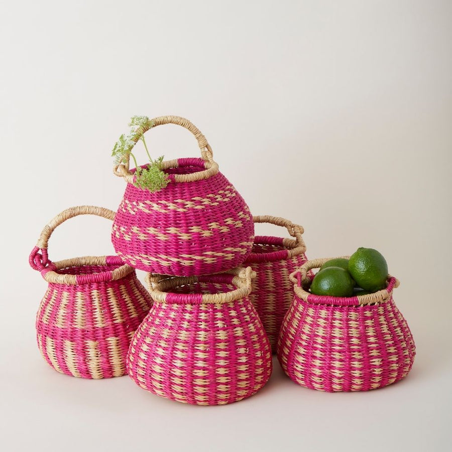 Mini Pink Pot Basket