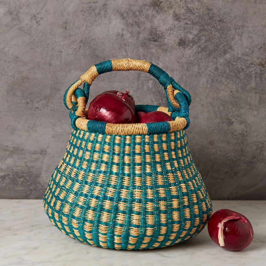 Small Turquoise Pot Basket