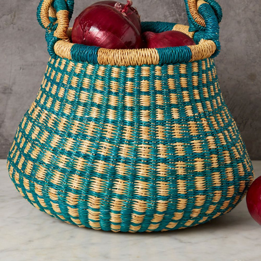 Mini Blue Bolga Pot Basket