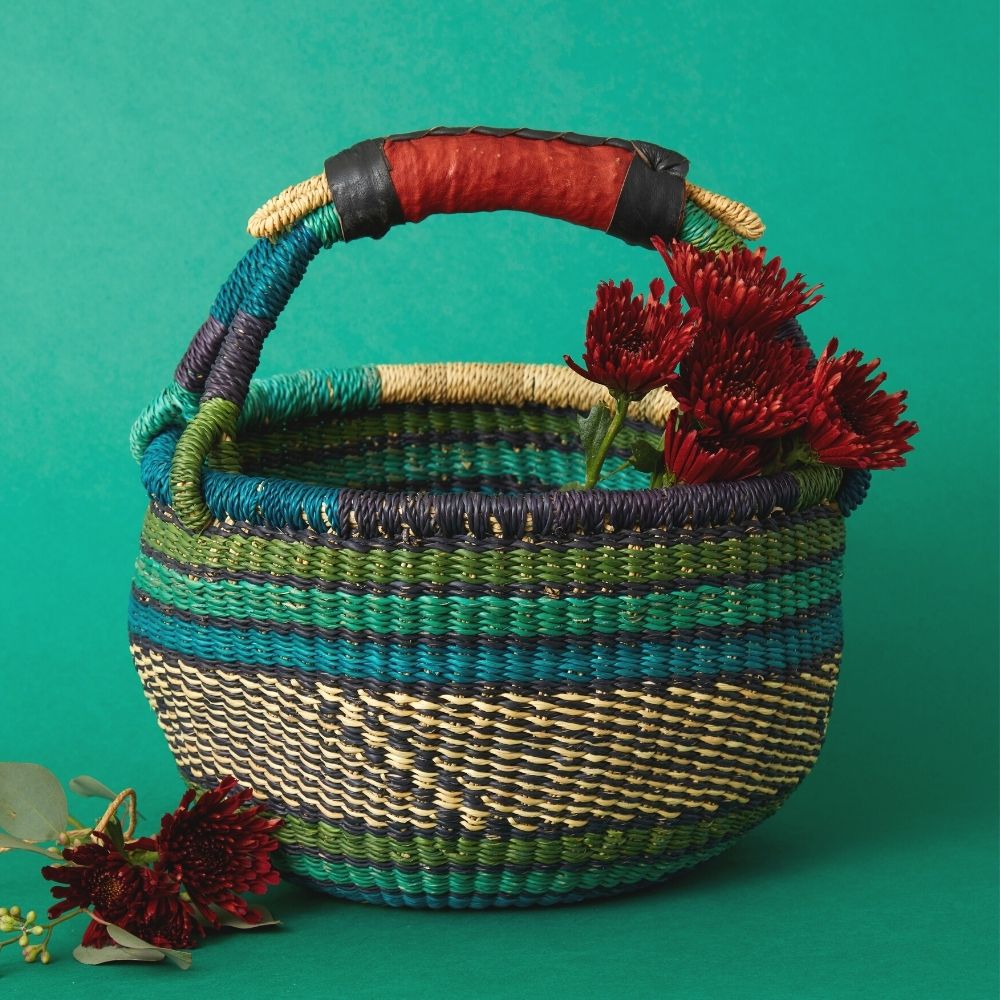 Small Tropical Bolga Pot Basket