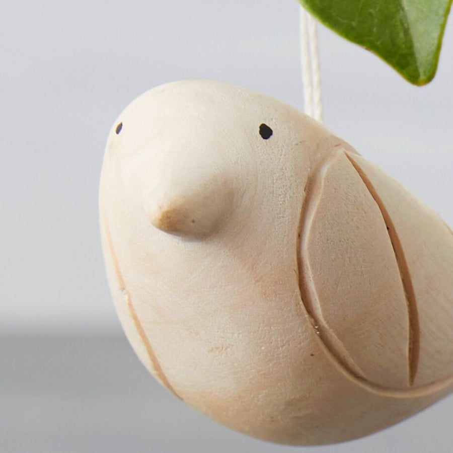 Rwanda Hand Carved Hanging Wood Bird Ornament Set