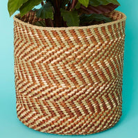 Medium Brown Iringa Indoor Planter Toy Storage Woven Basket
