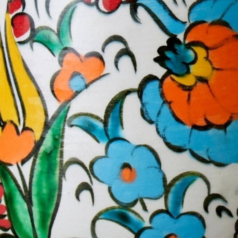 Iraq Medium Hand Painted Floral Ceramic Bowl Candle