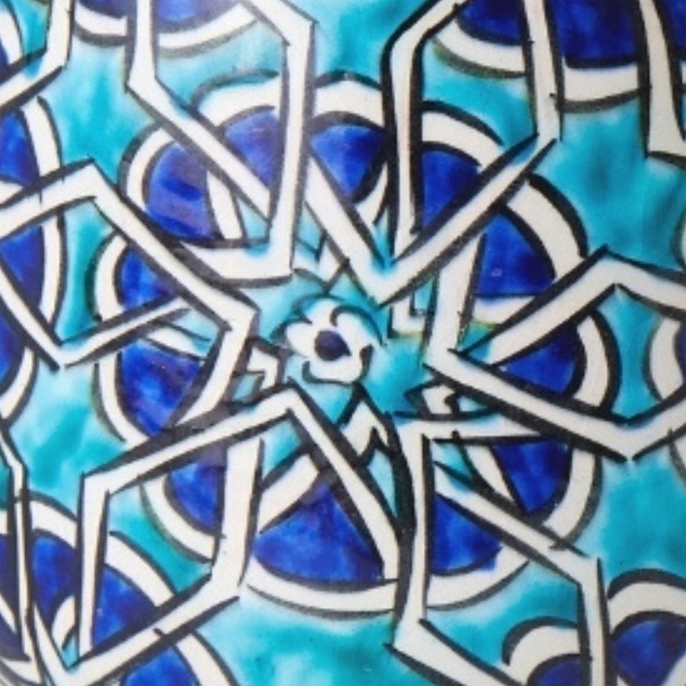 Small Blue Mosaic Ceramic Bowl Candle