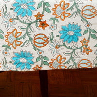 Lotus Vine Block Print Tablecloth