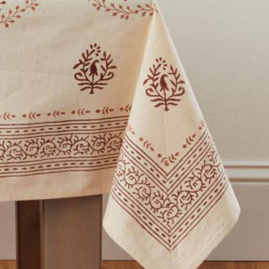 Henna Block Print Rectangle Tablecloth