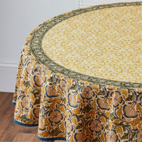 Kalamkaari Floral Round Tablecloth