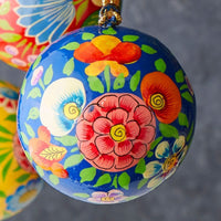 India Kashmiri Painted Paper Mache Ornament Set