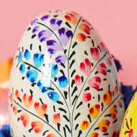 India Kashmiri Painted Floral Vine Easter Eggs