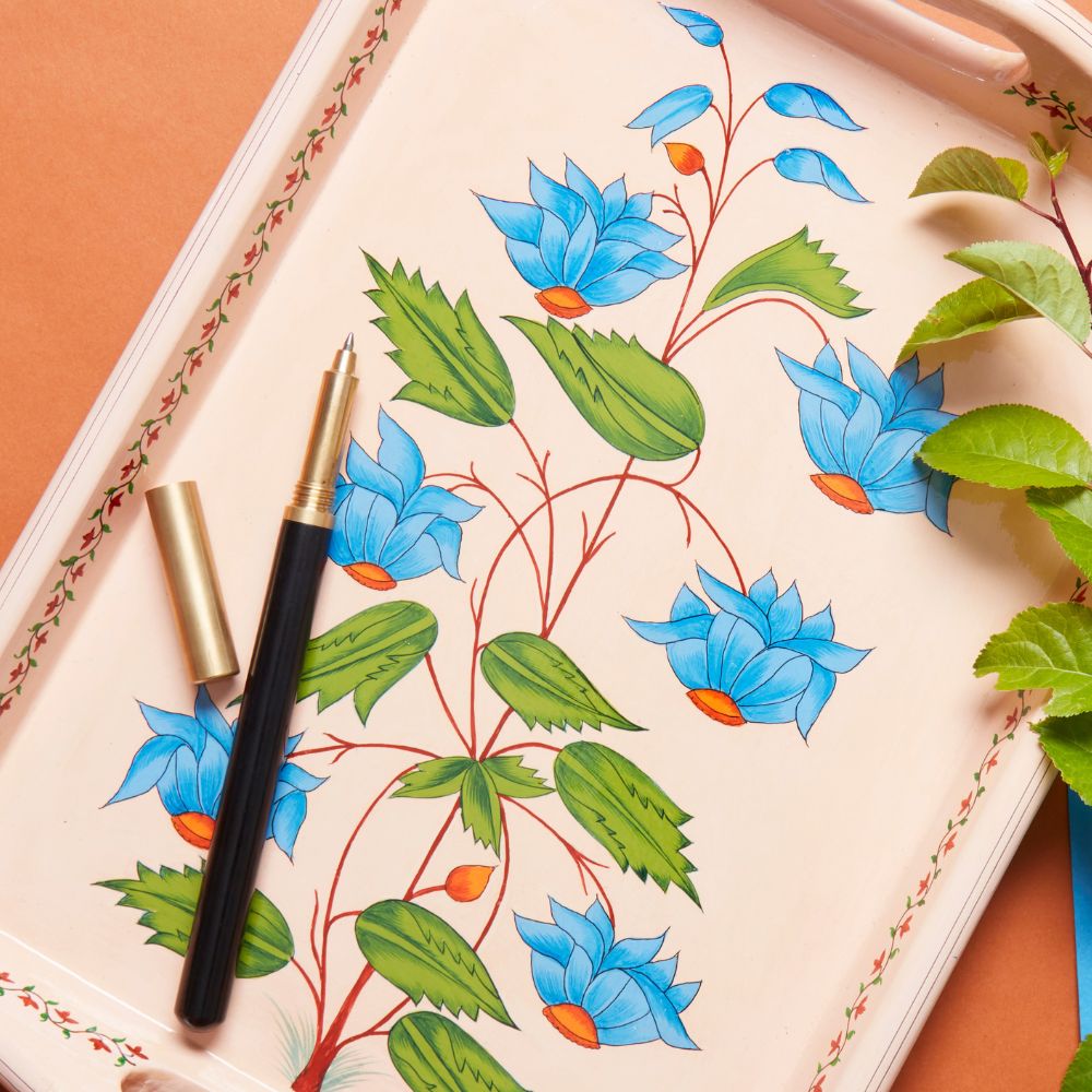 Medium Pink Bold Floral Tray