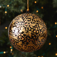 Gold Mistletoe Ball Ornament Set of 2