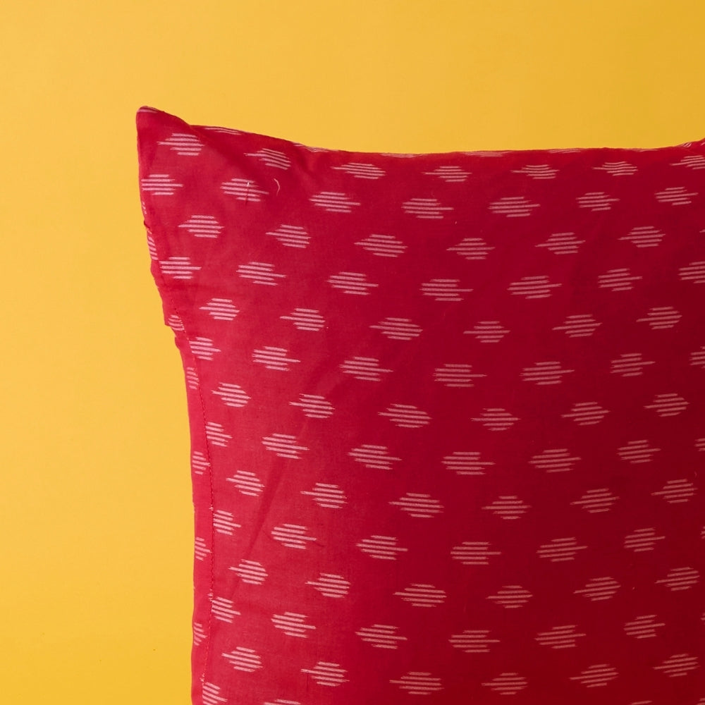 India Maroon Red Woven Ikkat Pillow Cover