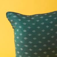India Dark Green Woven Ikkat Pillow Cover