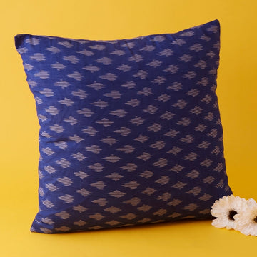 India Navy Blue Woven Ikkat Pillow Cover