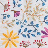 Spring Floral Embroidery Table Runner