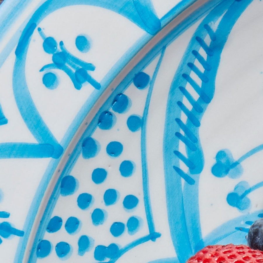 Turquoise Arabesque Ceramic Serving Platter