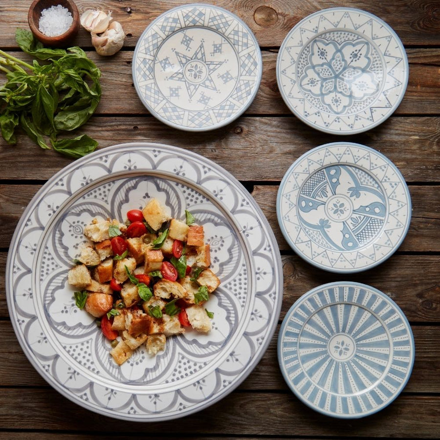 Gray Arabesque Ceramic Serving Platter