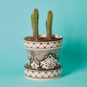 Black Arabesque Ceramic Large Planter