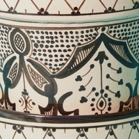 Black Arabesque Ceramic Large Planter