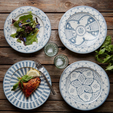 Gray Arabesque Ceramic Dinner Plates