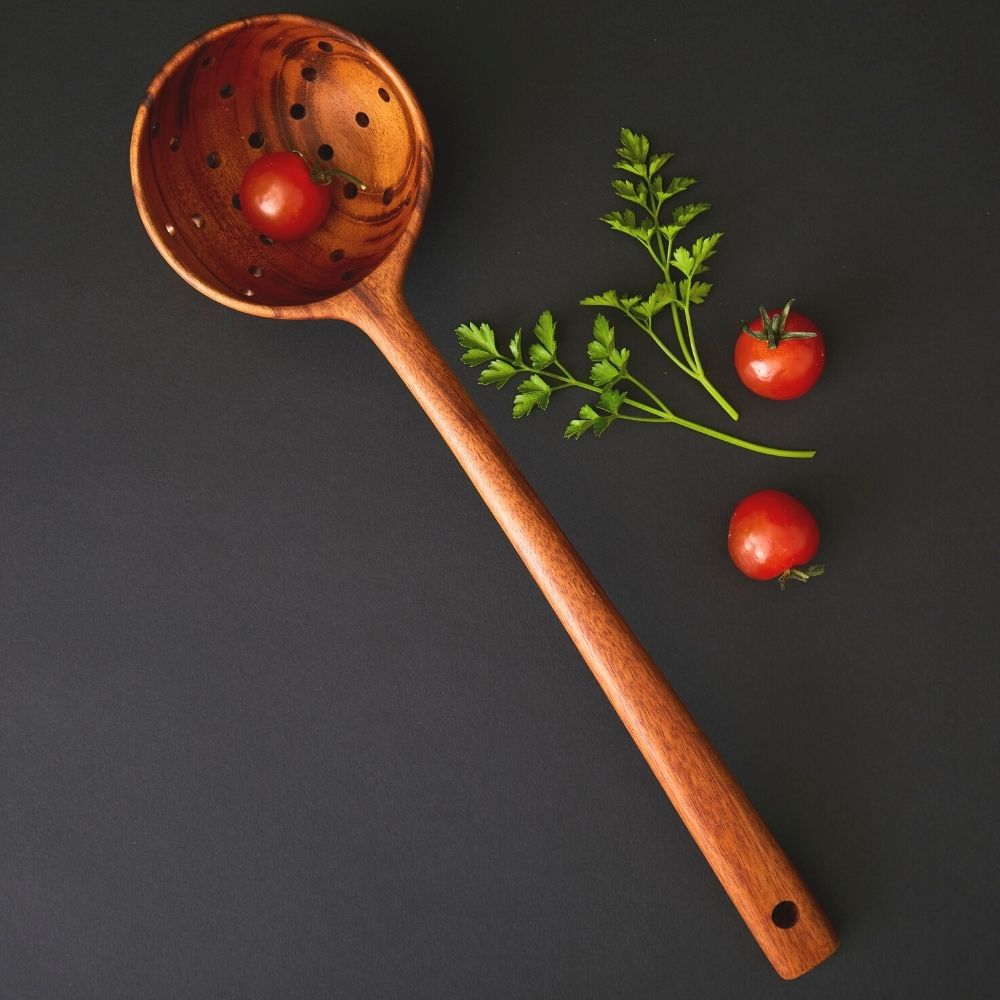 Nicaragua Tropical Natural Wood Strainer Spoon