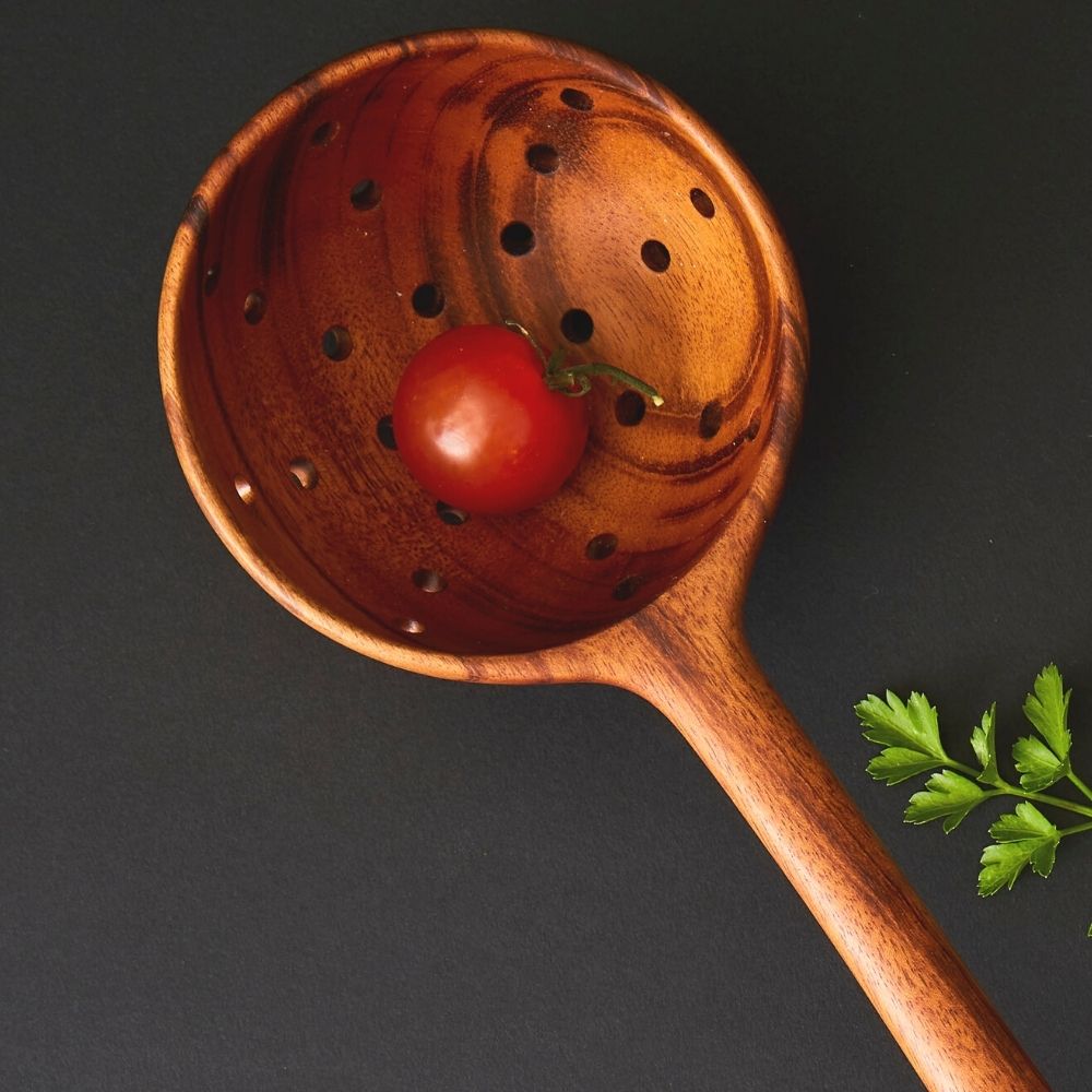 Nicaragua Tropical Natural Wood Strainer Spoon