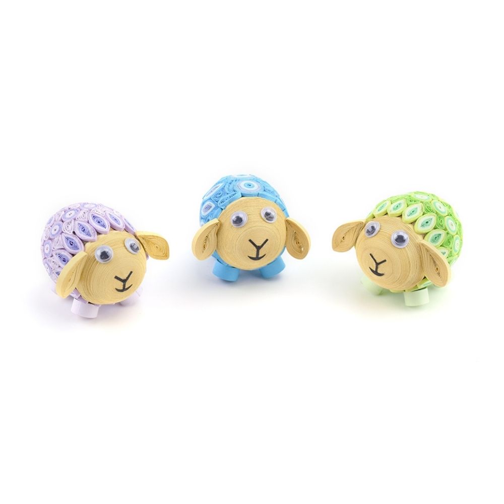 Mini Quilled Paper Easter Lamb Set of 3