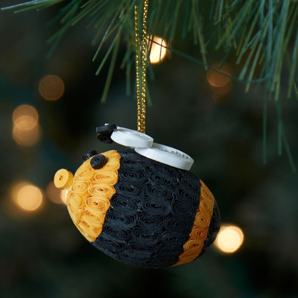 Quilled Paper Bee Christmas Ornament