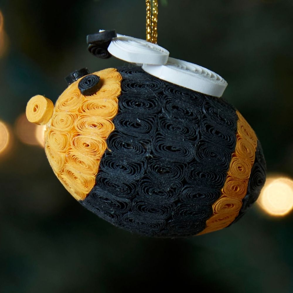 Vietnam Quilled Paper Bee Christmas Ornament