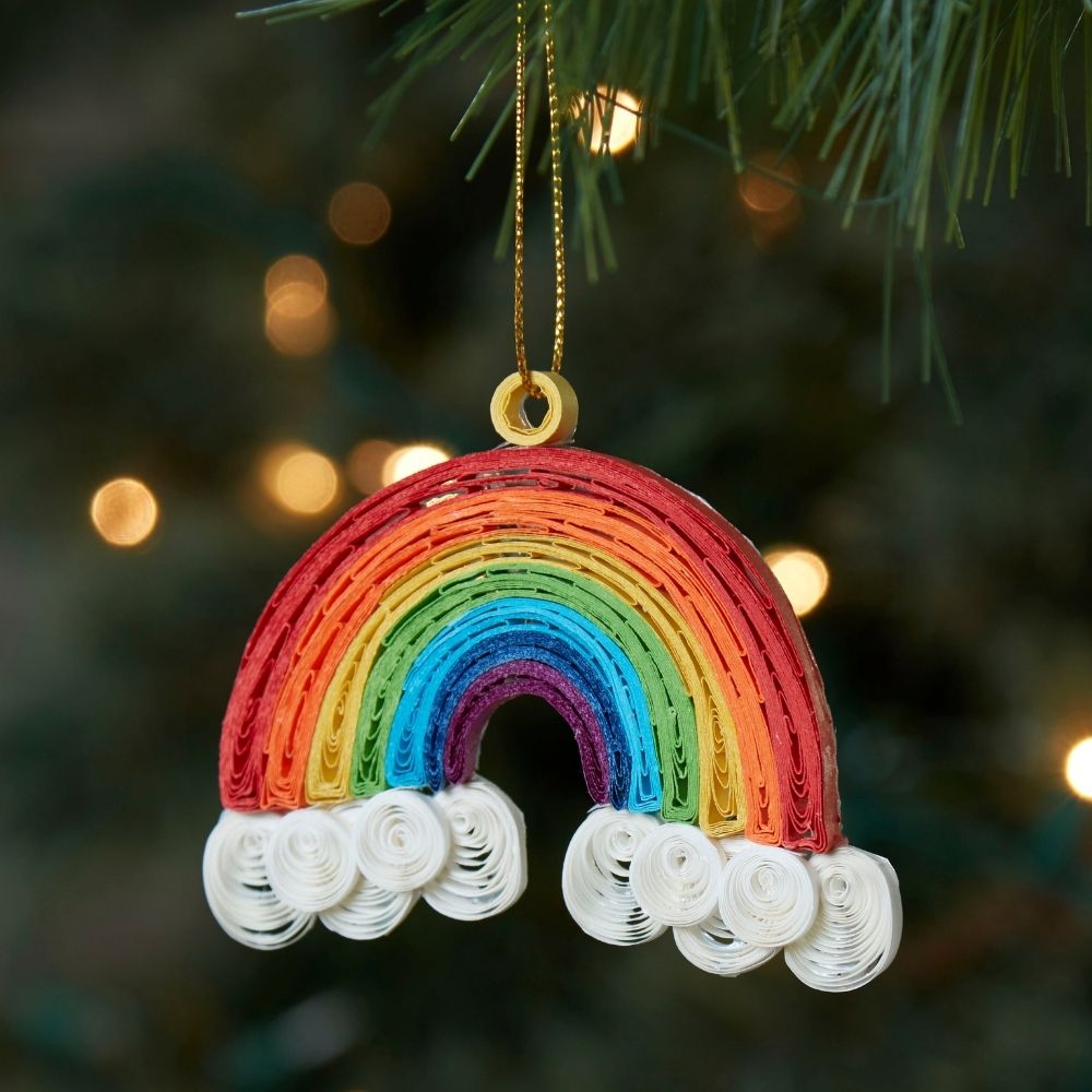 Quilled Paper Rainbow Christmas Ornament